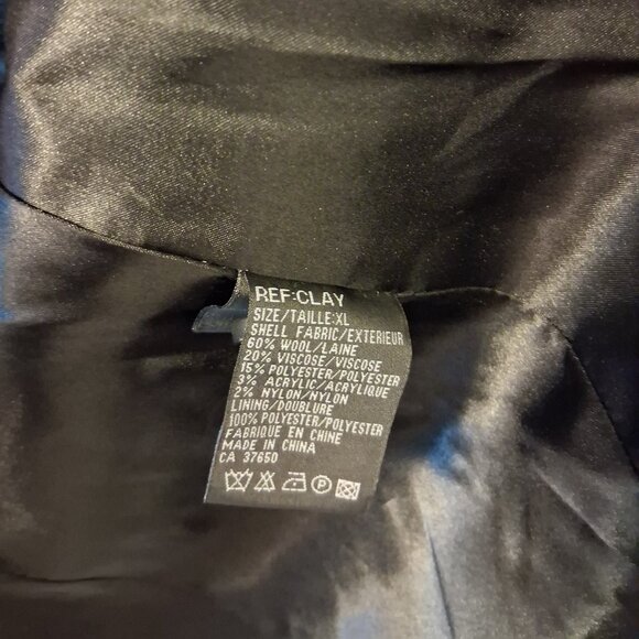 NWT 2 Two Women's Black Double Breasted Wool Blend Lined Winter Pea Coat - Picture 12 of 15